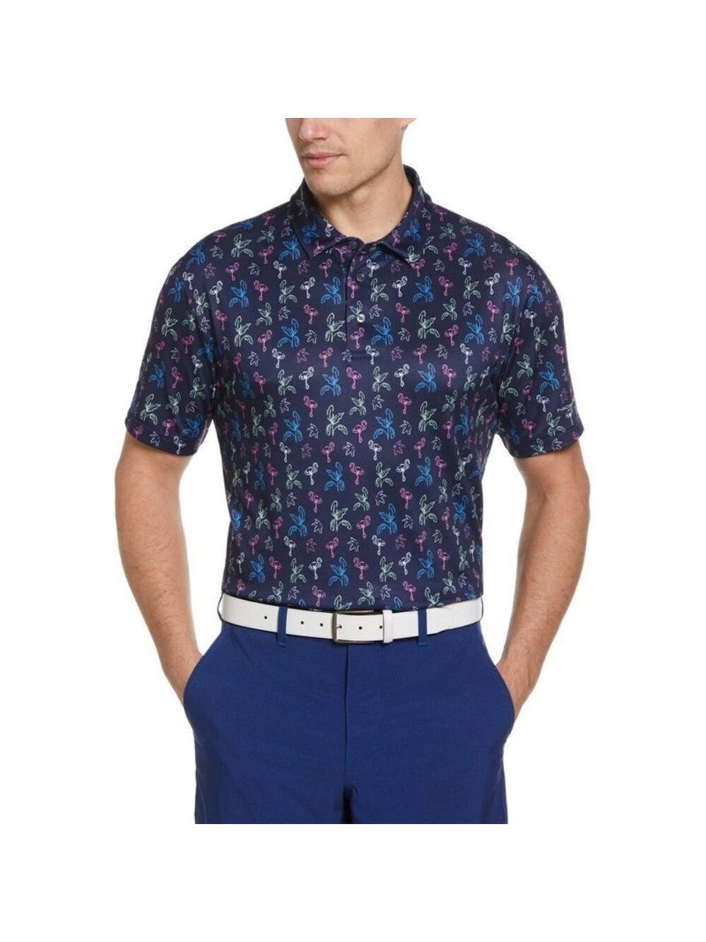 Jack Nicklaus Flamingo Printed Short Sleeve Polo Shirt
